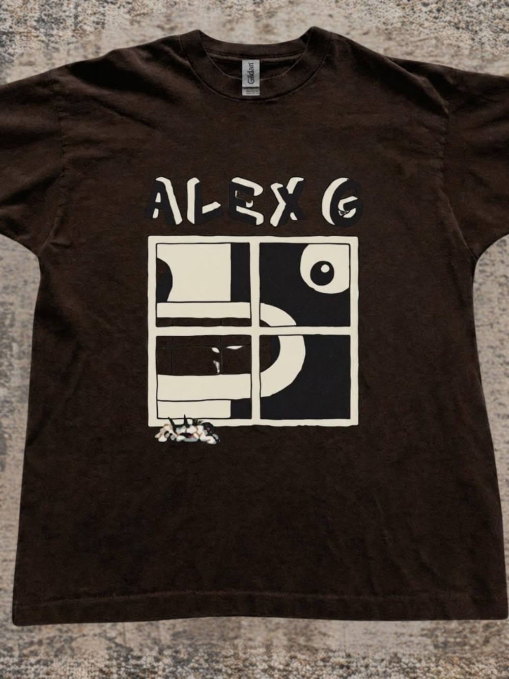 Gildan Brown Tee with Cream Graphic - Alex G Design